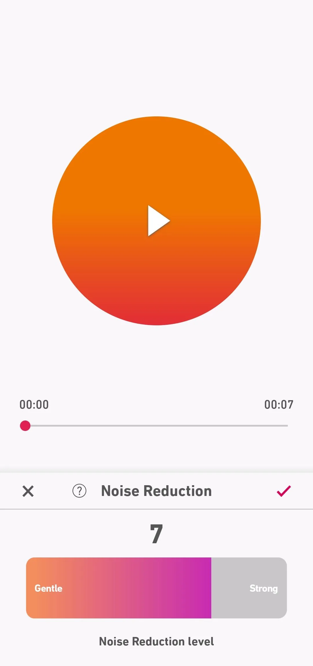 Tùy chọn điều chỉnh cường độ khử tiếng ồn trên ứng dụng Dolby On