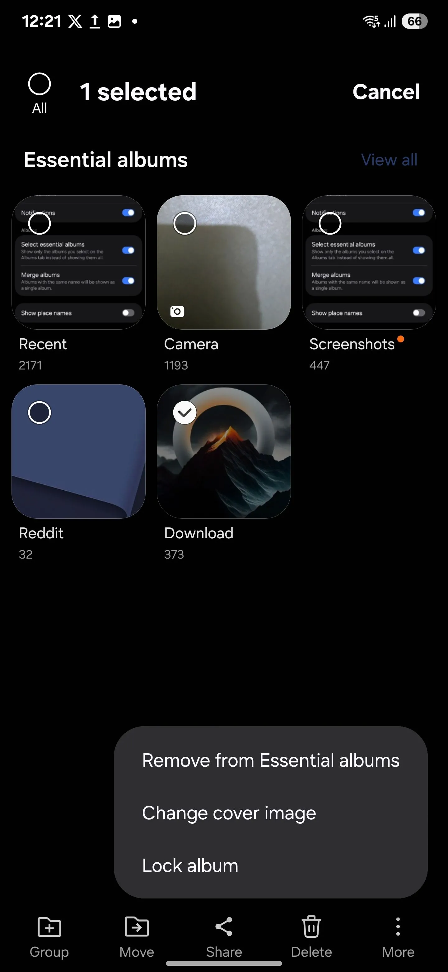 Tùy chọn Khóa Album trong ứng dụng Samsung Gallery