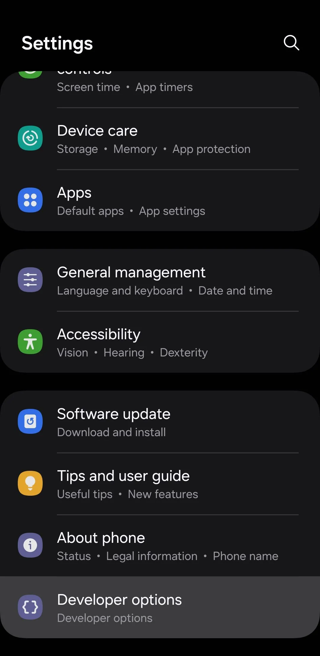 Tùy chọn nhà phát triển trên Android