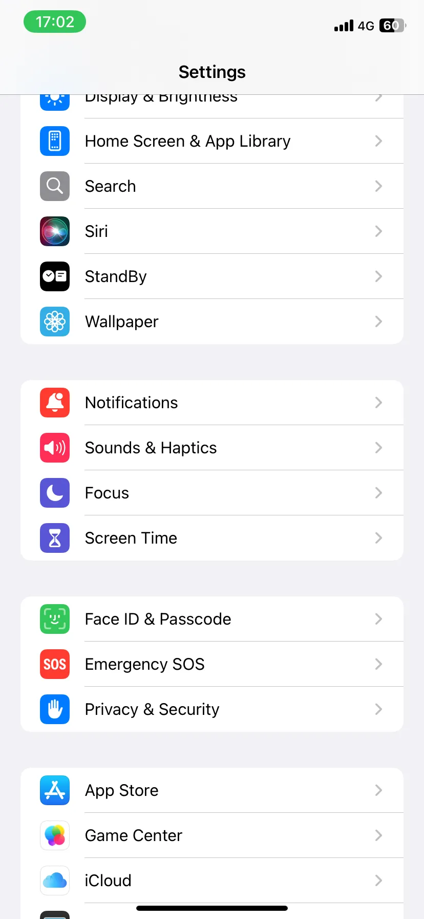 Ứng dụng Cài đặt iPhone hiển thị mục Thông báo
