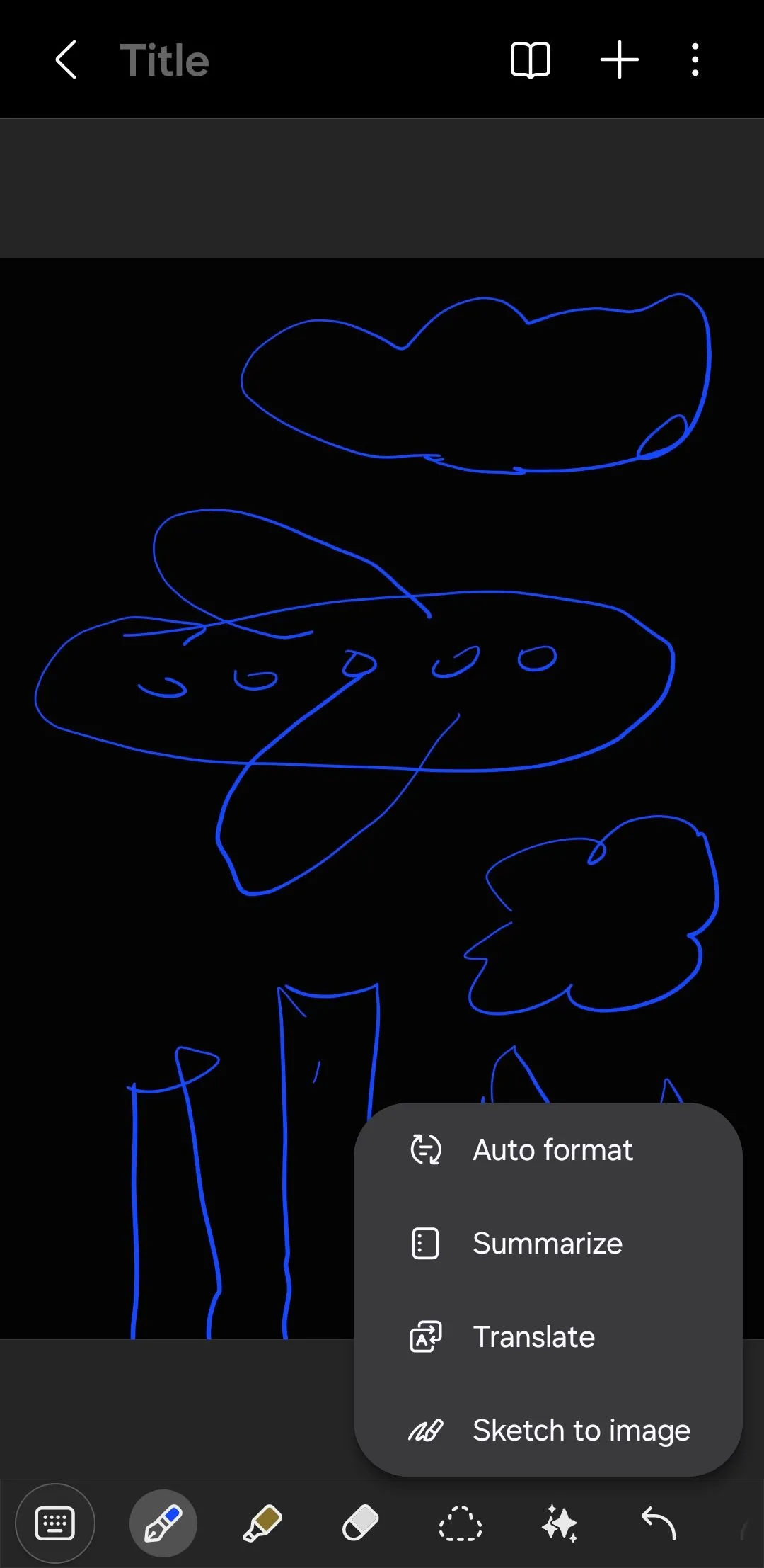 Ứng dụng Samsung Notes với tùy chọn Phác thảo thành Ảnh của Galaxy AI