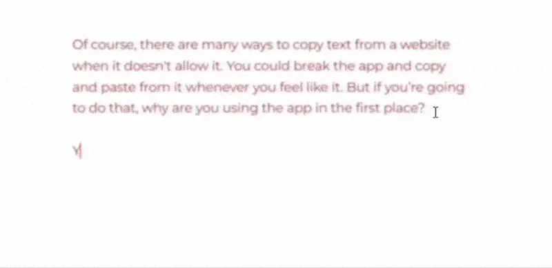 Văn bản mờ dần và chuyển sang màu đỏ khi tạm dừng viết trong The Most Dangerous Writing App.