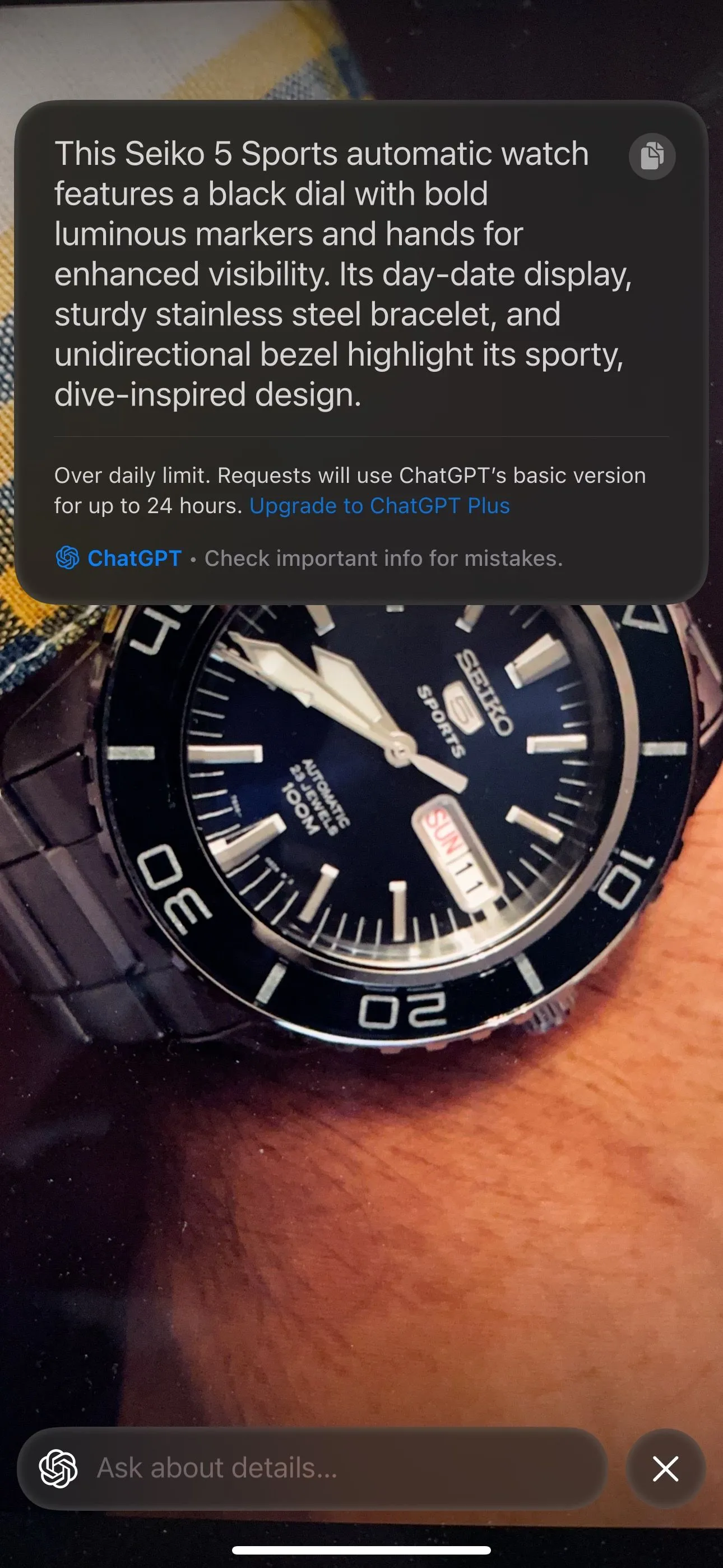 Visual Intelligence trên iPhone nhận diện một thiết bị điện tử