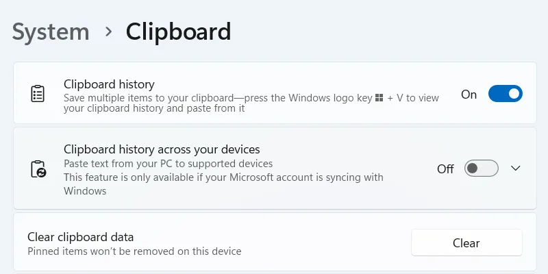 Vô hiệu hóa đồng bộ hóa clipboard trên Windows để bảo vệ dữ liệu cá nhân