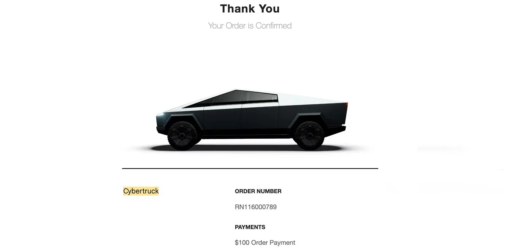 Xác nhận đặt hàng xe Tesla Cybertruck