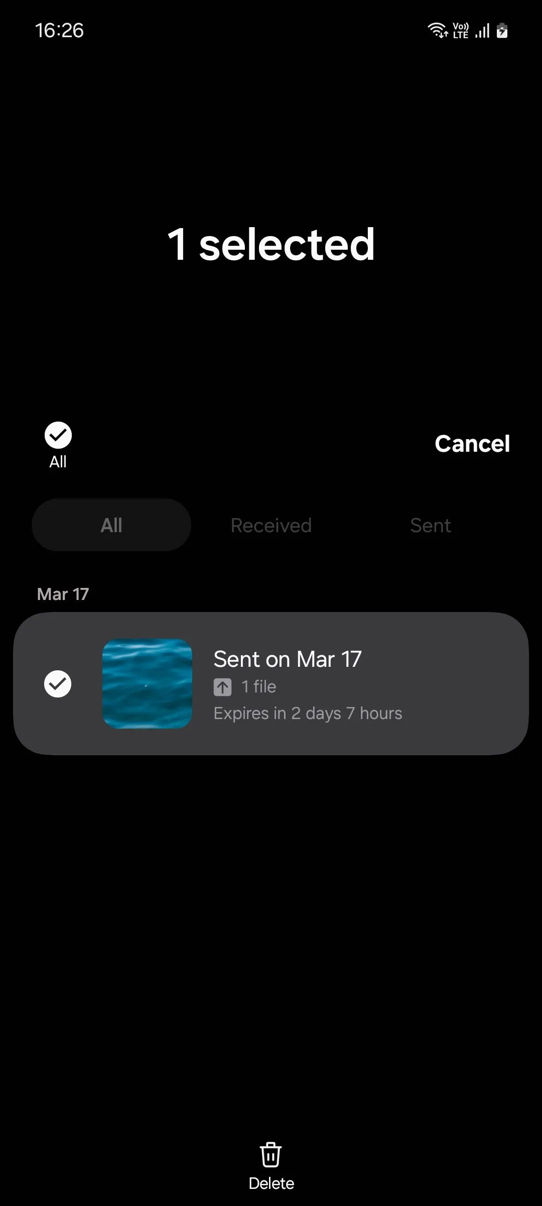 Xác nhận xóa tệp đã chia sẻ trong lịch sử Quick Share trên Samsung One UI 6.1